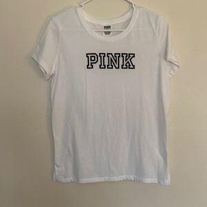 White short sleeve plain PINK shirt